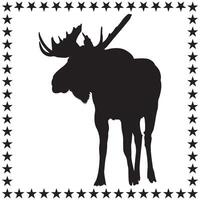 Moose Silhouette illustration, Moose Silhouette, Moose Silhouette art on white background vector