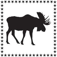 Moose Silhouette illustration, Moose Silhouette, Moose Silhouette art on white background vector
