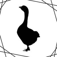 Goose Silhouette illustration, Duck Silhouette, Goose Silhouette art on white background vector