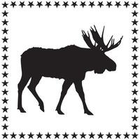 Moose Silhouette illustration, Moose Silhouette, Moose Silhouette art on white background vector