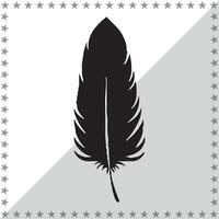 Feather Silhouette illustration, Feather Silhouette, Feather Silhouette art on white background vector