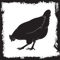 Hen Silhouette illustration, Hen Silhouette, Hen Silhouette art on white background vector