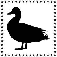 Duck Silhouette illustration, Duck Silhouette, Duck Silhouette art on white background vector