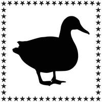 Duck Silhouette illustration, Duck Silhouette, Duck Silhouette art on white background vector