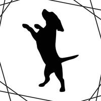 Dog Silhouette illustration, Dog Silhouette, Dog Silhouette art on white background vector