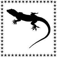 Lizard Silhouette illustration, Lizard Silhouette, Lizard Silhouette art on white background vector