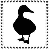 Duck Silhouette illustration, Duck Silhouette, Duck Silhouette art on white background vector