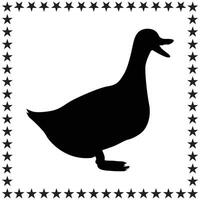 Duck Silhouette illustration, Duck Silhouette, Duck Silhouette art on white background vector