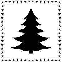 Cristmas tree Silhouette illustration, Cristmas tree Silhouette, tree Silhouette art on white background vector