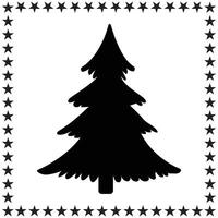 Cristmas tree Silhouette illustration, Cristmas tree Silhouette, tree Silhouette art on white background vector