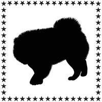 Dog Chow Chow Silhouette Chiweenie dog Silhouette art on white background Chiweenie dog Silhouette illustration, vector