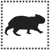 Capybara Silhouette illustration, Capybara Silhouette, Capybara Silhouette art on white background vector