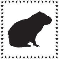 Capybara Silhouette illustration, Capybara Silhouette, Capybara Silhouette art on white background vector