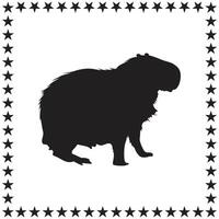 Capybara Silhouette illustration, Capybara Silhouette, Capybara Silhouette art on white background vector