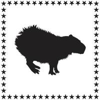 Capybara Silhouette illustration, Capybara Silhouette, Capybara Silhouette art on white background vector