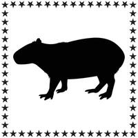 Capybara Silhouette illustration, Capybara Silhouette, Capybara Silhouette art on white background vector