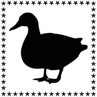 Duck Silhouette illustration, Duck Silhouette, Duck Silhouette art on white background vector