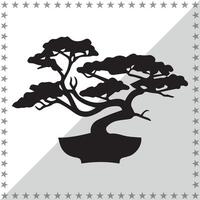Bonsai Silhouette illustration, Bonsai Silhouette, Bonsai Silhouette art on white background vector