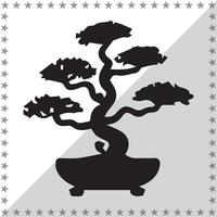 Bonsai Silhouette illustration, Bonsai Silhouette, Bonsai Silhouette art on white background vector