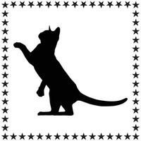 Bengal Cat Silhouette illustration, Bengal Cat Silhouette, Bengal Cat Silhouette art on white background vector