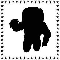 Astronaut Silhouette illustration, Astronaut Silhouette, Astronaut Silhouette art on white background vector