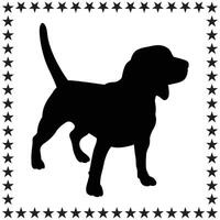 Beagle Dog Silhouette illustration, Beagle Dog Silhouette, Beagle Dog Silhouette art on white background vector