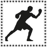 Boxer Silhouette illustration, Boxer Silhouette, boxing Silhouette art on white background vector