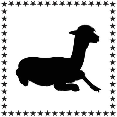 Alpaca Silhouette illustration, Alpaca Silhouette, Alpaca Silhouette art on white background