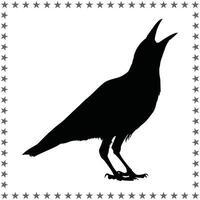 Crow Silhouette illustration, Crow Silhouette, Crow Silhouette art on white background vector