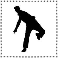 Cricket Silhouette illustration, Cricket Silhouette, Cricket Silhouette art on white background vector