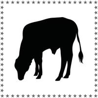 Cow Silhouette illustration, Cow Silhouette, Cow Silhouette art on white background vector