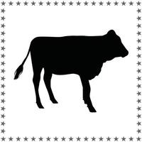Cow Silhouette illustration, Cow Silhouette, Cow Silhouette art on white background vector