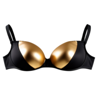 Push up bikini top molded cups underwire adjustable straps metallic gold Product mockup The final png
