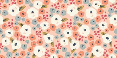 Folk floral seamless pattern. Modern abstract design for paper, cover, fabric, pacing and other uses vector