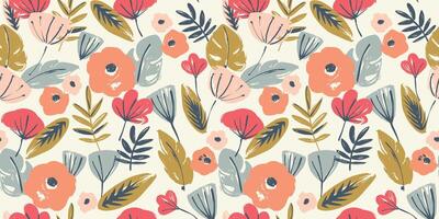 Folk floral seamless pattern. Modern abstract design for paper, cover, fabric, pacing and other uses vector