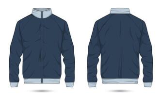 Zipper bomber jacket mockup front and back view vector