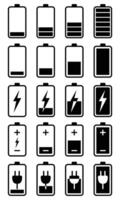 Set of different battery icon isolated white background vector