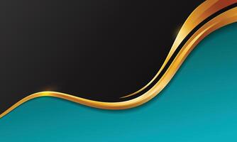 Elegant 3d background curved gold lines vector