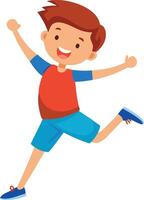 Illustration of a happy boy jumping and celebrating isolated on white background vector