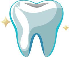 A shiny and clean tooth with sparkles around it, representing excellent dental hygiene and health. vector