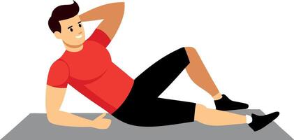 Illustration of a man doing a side crunch exercise. vector