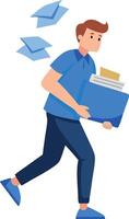 A man is running with a folder in his hand vector