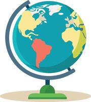 Illustration of a globe showing continents and oceans, educational tool for geography and learning. vector