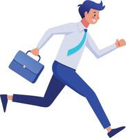 A man in a suit is running with a briefcase in his hand vector