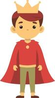 A young boy in a red cape stands in front of a white background vector