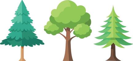 Three trees are shown in a row, with the middle tree being the tallest vector