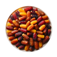 Dates in a bowl isolated from background png