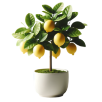Lemon tree in a pot isolated from background png