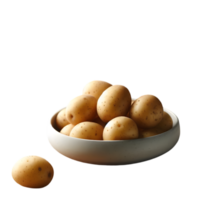 Potatoes in a bowl isolated from background png