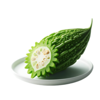 Green fruit on a plate isolated from background png